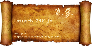 Matusch Zója névjegykártya